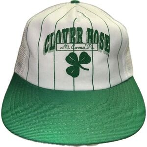 Clover Hose Mt. Carmel PA‎ Green White Striped Hat Cap SnapBack Vintage One Size